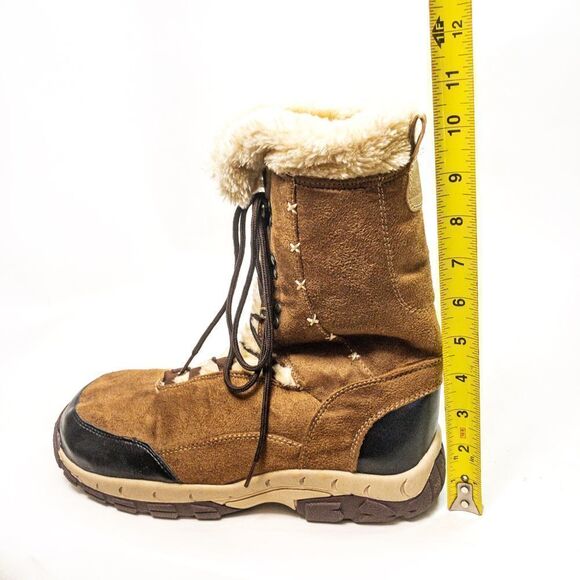 Itasca Faux Suede Winter Lace Up Boots Sz 10 - Picture 7 of 12